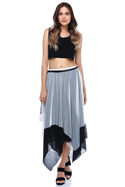 Quincey Ženska crno-bela suknja Til dva sloja Ek2355