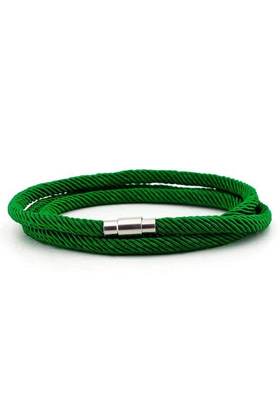 Solfera Men's Three Sira Wrap Magnetic Clip Green Color Bracelet Bt467