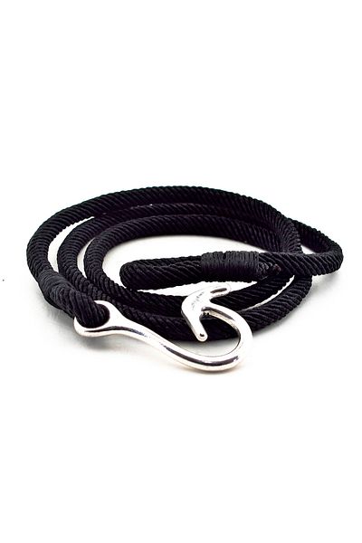 Solfera Men's Black Wrapped Fishing Rod Hook Bracelet BT314