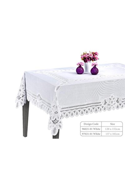 EFEMHOME EV TEKSTİL Față de masă din PVC cu aspect de dantelă 140cm X 180cm