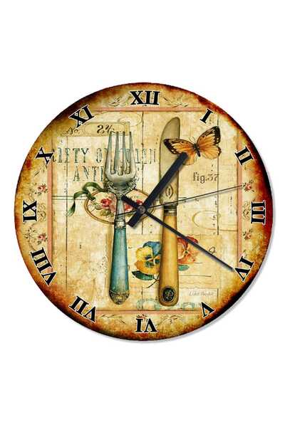 Cakatablo 50 Cm Çap Eski Çatal Ve Bıçak Tasarım Duvar Saati