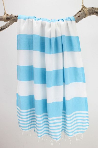 Bedinn Peshtemal Marin Turquoise-White Pst294