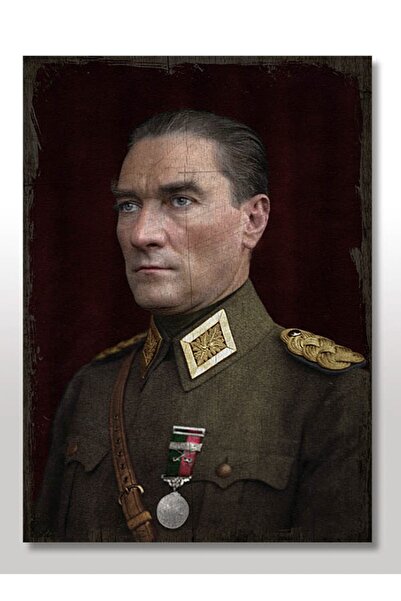 Cakatablo 50cmX70cm Ahşap Tablo Asker Mustafa Kemal Atatürk