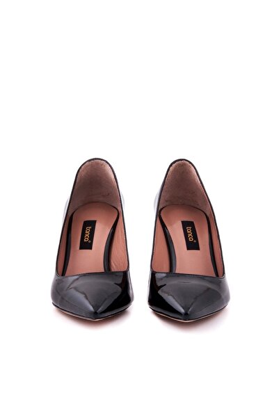 Tanca Kemal Kadın Rugan Deri Neolit Taban Siyah Topuklu Ayakkabı