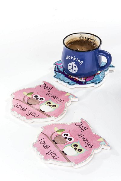 MUKKO HOME 2-Piece Owl Coaster 11 cm