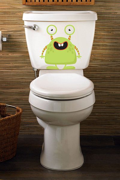 Tilki Dünyası Scaun de toaletă Green Monster și autocolant pentru baie