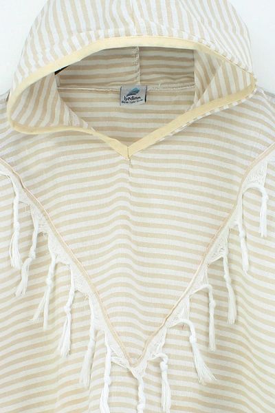 Bedinn Peshtemal Poncho Palace Pinstripe Beige