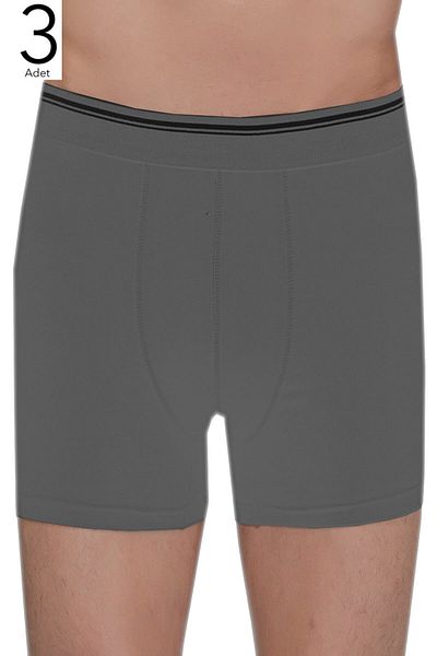 Berrak Ανδρικό Anthracite 3 Pack Lycra Boxer ELF568BER10973