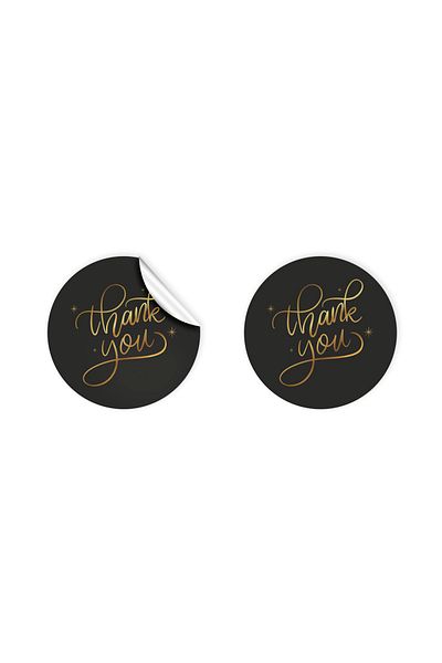 anka design Sticker Coated 4x4 Cm 48 Pieces - Thank You -