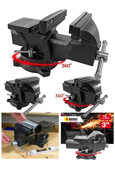 İtaly Style Büyük Boy 75 Mm 3'' 360'' Dönerli Taban Dövme Çelik Sabit Tezgah ...