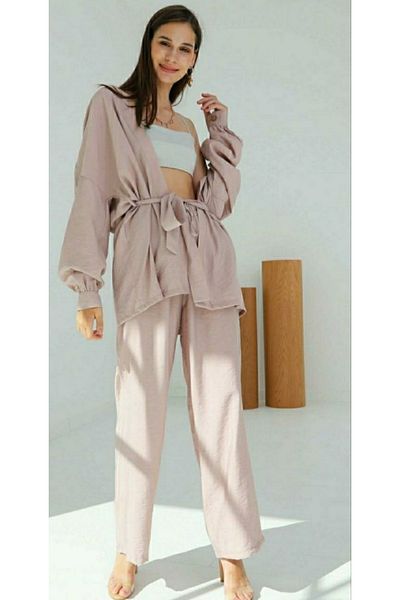 Budi Double Kimono Set with Sash Detail