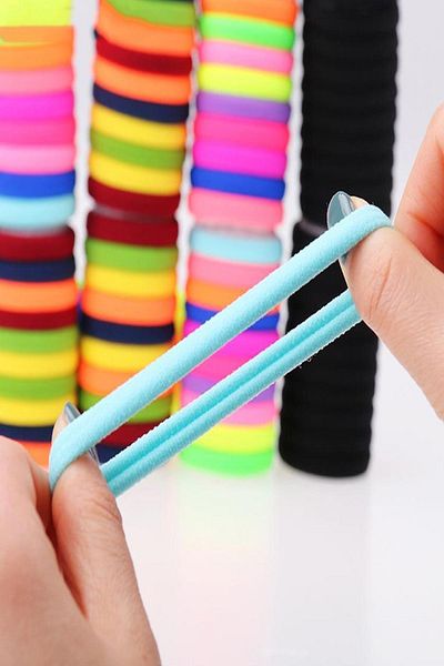 BAHELS Set de benzi de cauciuc pentru păr colorat pentru femei din anii 50