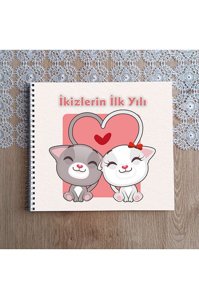 pixelpare Twin Baby Memory Book & Twin Baby Diary & Twin Baby Gift & Pregnancy Process Mother Baby Diary