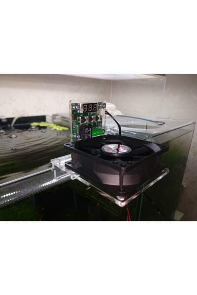 Akvaryum Özel Üretim Dijital Termostatlı 8 Cm Çapında Çok Amaçlı Soğutma Fanı 3d Dıy