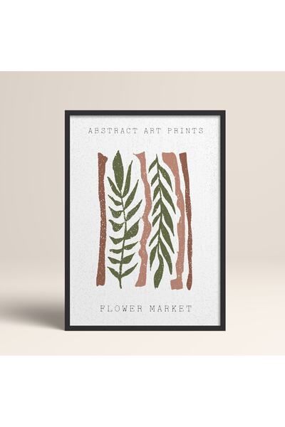 HOMEPACK Crna laminirana uokvirena apstraktna slika sa šarenim uzorcima i cve...