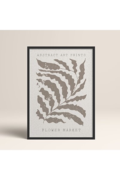 HOMEPACK Siyah Lamine Çerçeveli Soyut Renkli Desenler Flower Modern Art Tablo