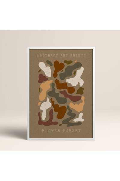 HOMEPACK Modele colorate abstracte cu cadru laminat alb pictură de artă modernă cu flori