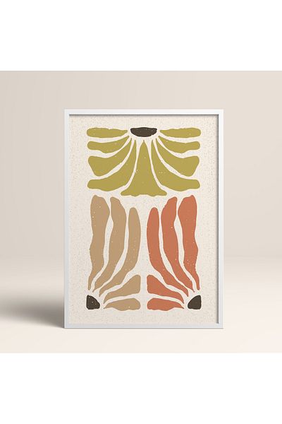HOMEPACK Modele colorate abstracte cu cadru laminat alb pictură de artă modernă cu flori