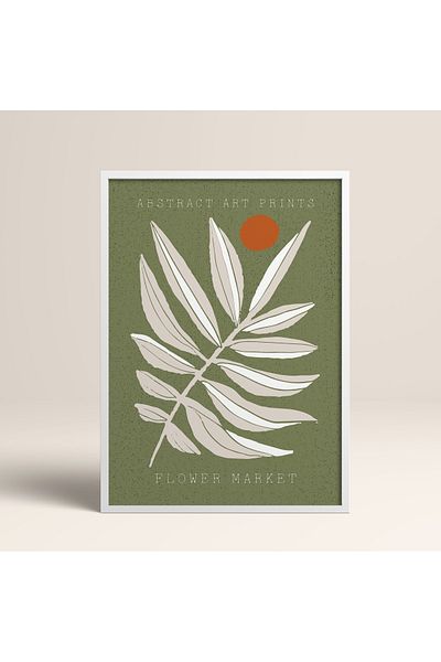 HOMEPACK Modele colorate abstracte cu cadru laminat alb pictură de artă modernă cu flori