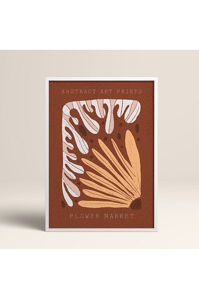 HOMEPACK Modele colorate abstracte cu cadru laminat alb pictură de artă modernă cu flori