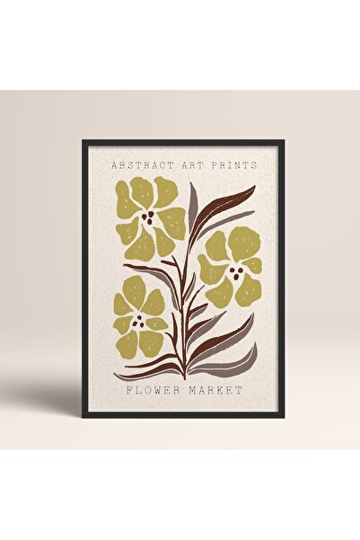 HOMEPACK Modele colorate abstracte cu cadru laminat negru Pictură de artă modernă cu flori