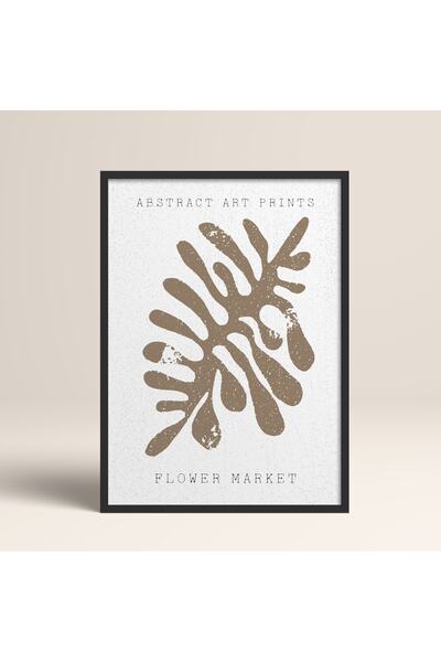 HOMEPACK Siyah Lamine Çerçeveli Soyut Renkli Desenler Flower Modern Art Tablo
