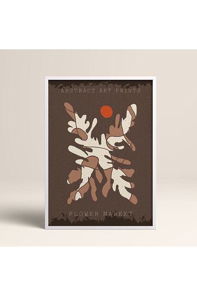 HOMEPACK Modele colorate abstracte cu cadru laminat alb pictură de artă modernă cu flori