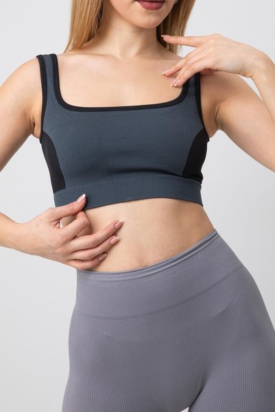 kingspearl Ribbed Thick Strap Sports Bra