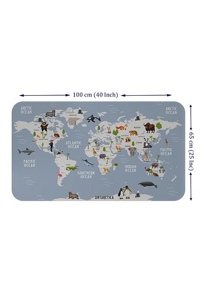 Decoraw Educational World Map - Kids and Baby Room Wall Sticker