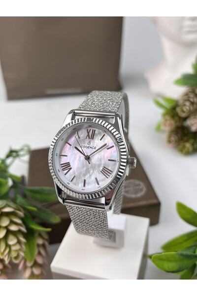 Essence Gümüş Sedef Kadran 34mm Kadın Kol Saati 3 Atm Su Geçirmez 2 Yıl Garantili