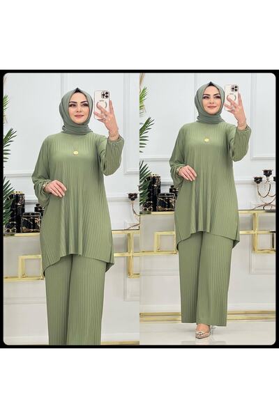 MODAMÜNASİP Women's Wonderful Pleated Trousers Suit