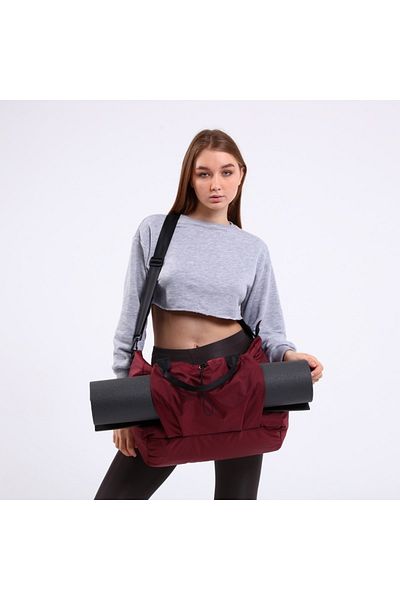Icone Geantă sport pentru femei Roșu Claret - Yoga/Pilates/Fitness Gym