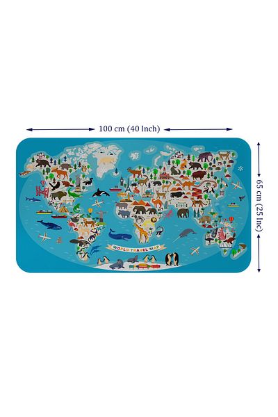 Decoraw Educational World Map World Atlas Children's and Baby's Room Wall Sticker