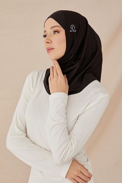 ELF PRIVE Cross Hijab Bonnet-black