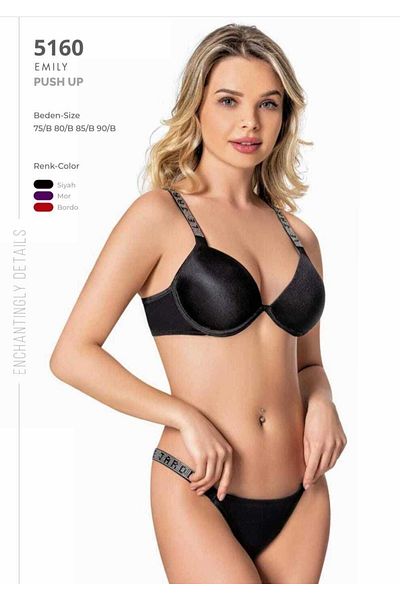 Le Jardin Γυναικείο λουράκι Emily Push-Up πέτρινο σουτιέν εσώρουχο 5160