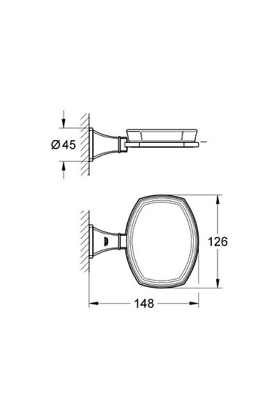 Grohe Grandera Ceramic Chrome Soap Dish and Holder -40628000