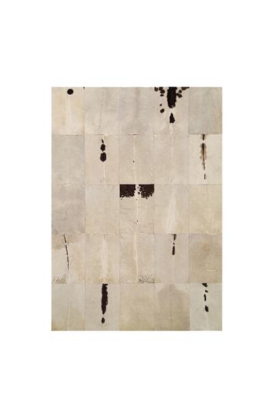 Dericibey Krem Renk Dana Derisi Patchwork Halı