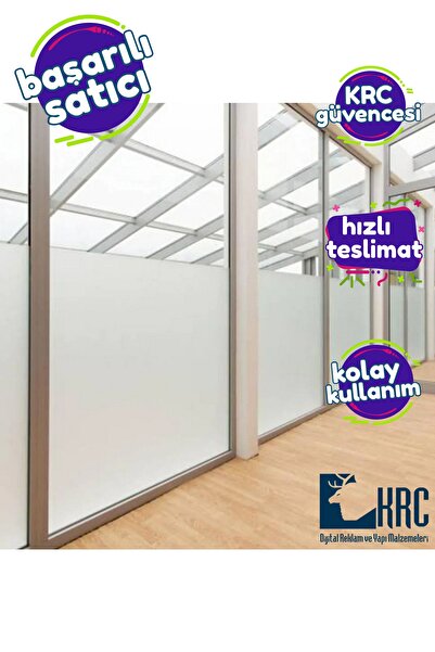 KRCDİJİTAL Ofis-işletme Camı Kaplama Folyosu 37cmx2mt Buzlu Cam Filmi Kendind...