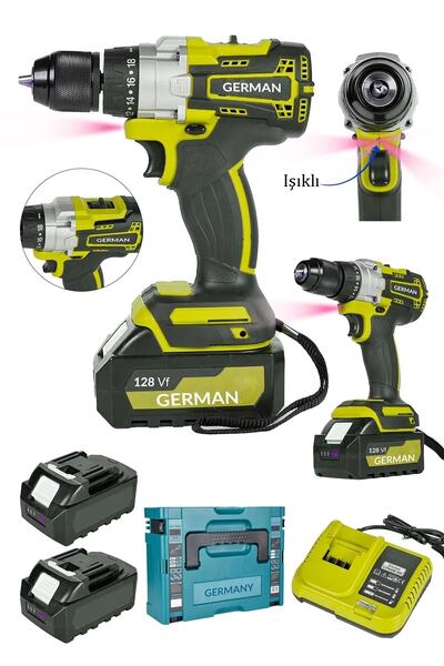 Germany Steel Pro Dynamic 128vf Çift Akülü Vidalama Darbeli Çelik Mandren Mat...