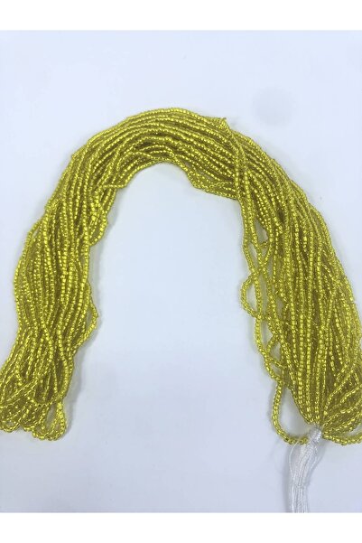 FdayAksesuar Видове мъниста Тъмножълти мъниста от пясък 1 низка – мънисто