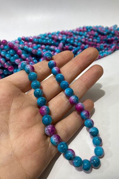 FdayAksesuar Niz staklenih perli tamne fuksije Sa deznom Niz staklenih perli ...