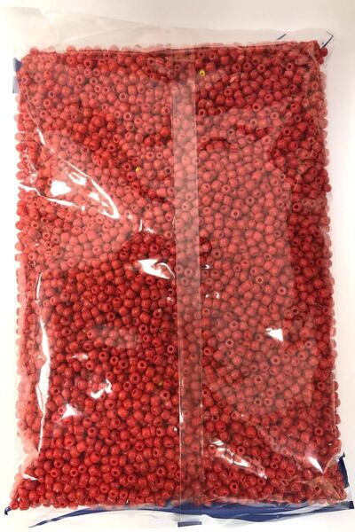 FdayAksesuar Видове мъниста Матово червено пясъчно мънисто 4 мм 500 г – Мънисто