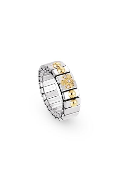 NOMİNATİON Extensıon Ring (s) In Stainless Steel With 18k Gold And Cubic Zirconia (007_lily)