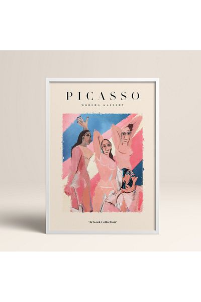 HOMEPACK Επιτραπέζιο έργο τέχνης Picasso Modern Gallery Abstract Artwork Collection με κορνίζα