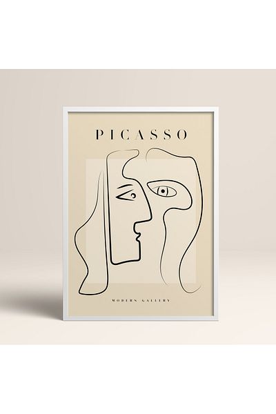 HOMEPACK Επιτραπέζιο έργο τέχνης Picasso Modern Gallery Abstract Artwork Collection με κορνίζα