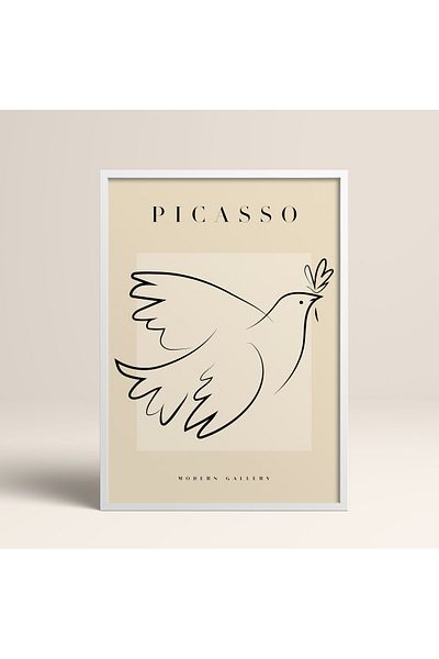 HOMEPACK Επιτραπέζιο έργο τέχνης Picasso Modern Gallery Abstract Artwork Collection με κορνίζα