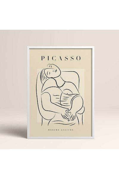 HOMEPACK Επιτραπέζιο έργο τέχνης Picasso Modern Gallery Abstract Artwork Collection με κορνίζα