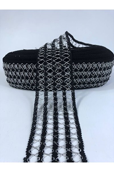 FdayAksesuar Dekorativna traka, srebrna Sa šljokicama crna, četiri trake, dek...