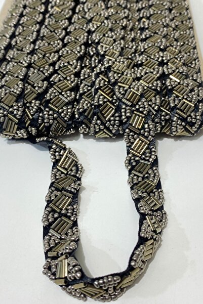 FdayAksesuar Accesoriu bandă decorativă gri antracit, bandă brodată cu șnur ș...