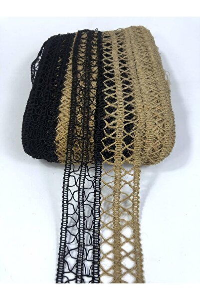 FdayAksesuar Διακοσμητική Κορδέλα Αξεσουάρ Μαύρη Ψάθινη Κορδέλα με Τέσσερις Λ...